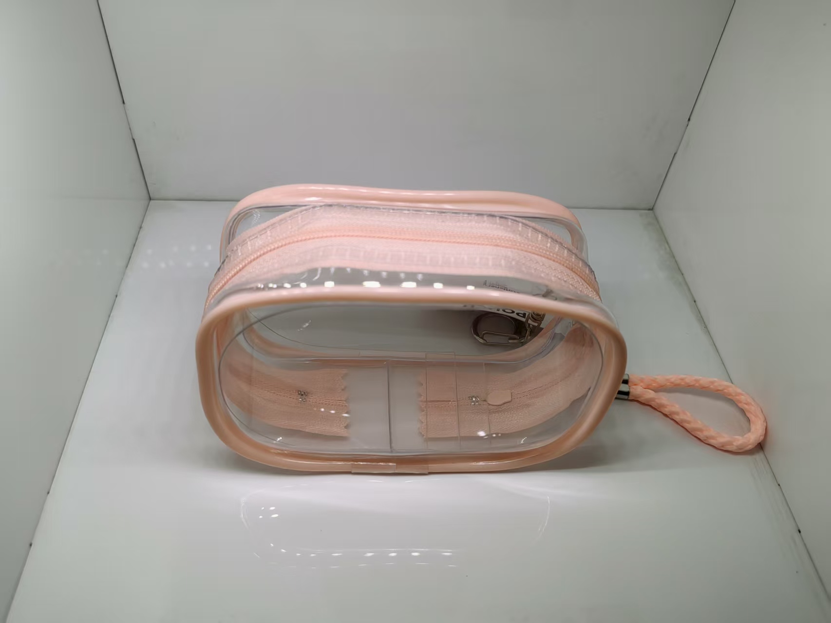 Cute Pink Clear Mini Pouch with Lanyard - Portable Storage Bag for Essentials
